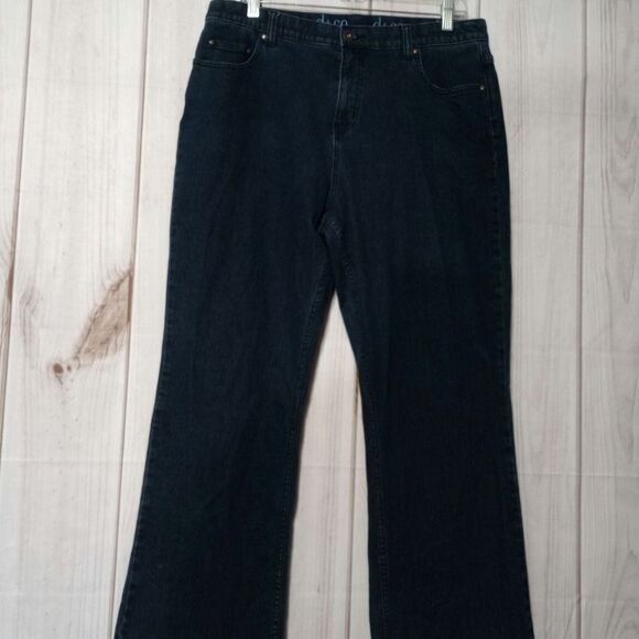 Denim and Co Jeans Ladies 16 Petite Dark Wash Comfort Waist - Picture 1 of 8